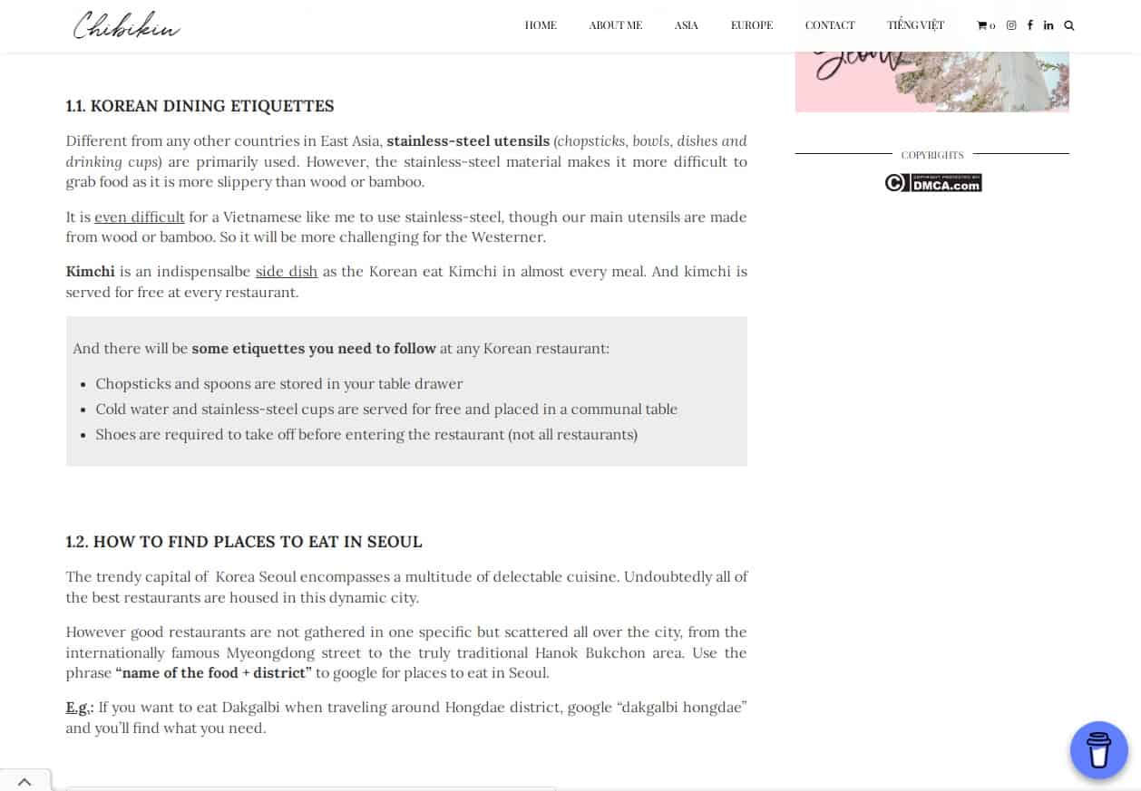 viết blog tiếng anh 